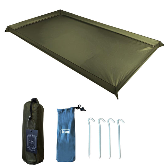 AZ-FRONT グランドシート 立ち上がり バスタブ型 【210×125cm 1-2人用】 軽量310g 防水 キャンプシート ペグ付き ソロキャンプ 浸水防止