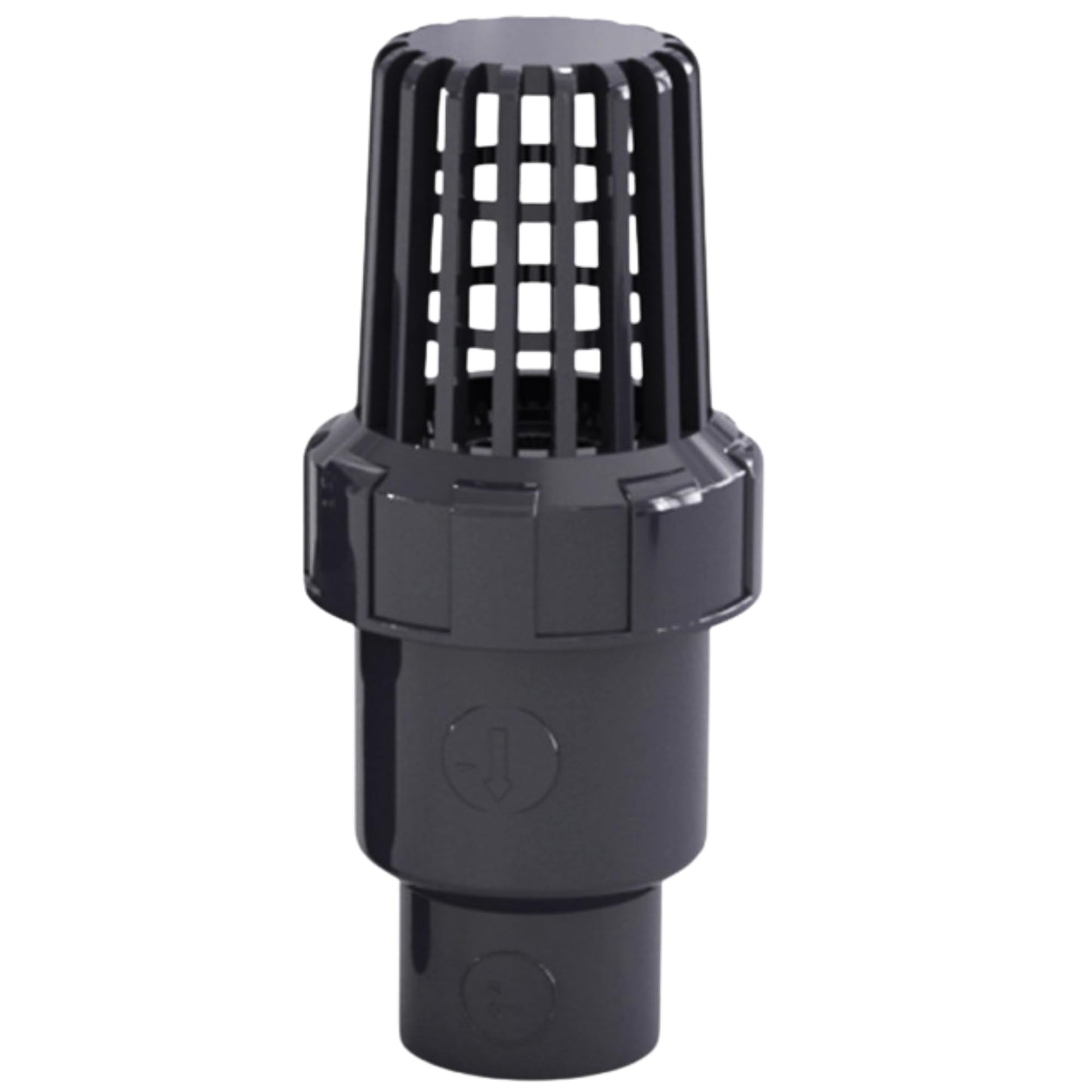 AZ-FRONT ボールフートバルブ VP25 塩ビ管用 (パイプ外径32mm) フート弁 逆止弁 ポンプ 底弁 ストレーナー グレー