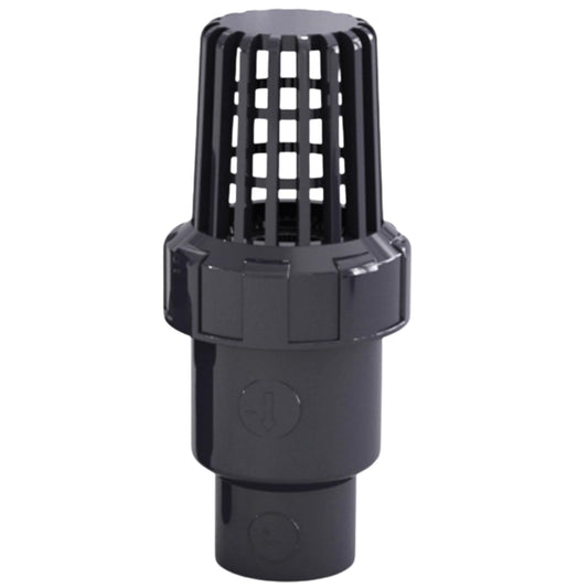AZ-FRONT ボールフートバルブ VP25 塩ビ管用 (パイプ外径32mm) フート弁 逆止弁 ポンプ 底弁 ストレーナー グレー