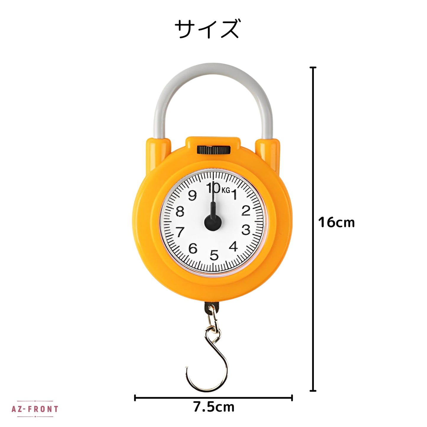 AZ-FRONT 携帯型ばねばかり 最大計量10kg 吊り下げ式デザイン 吊りはかり 釣り用計量器 ポータブルラゲッジスケール