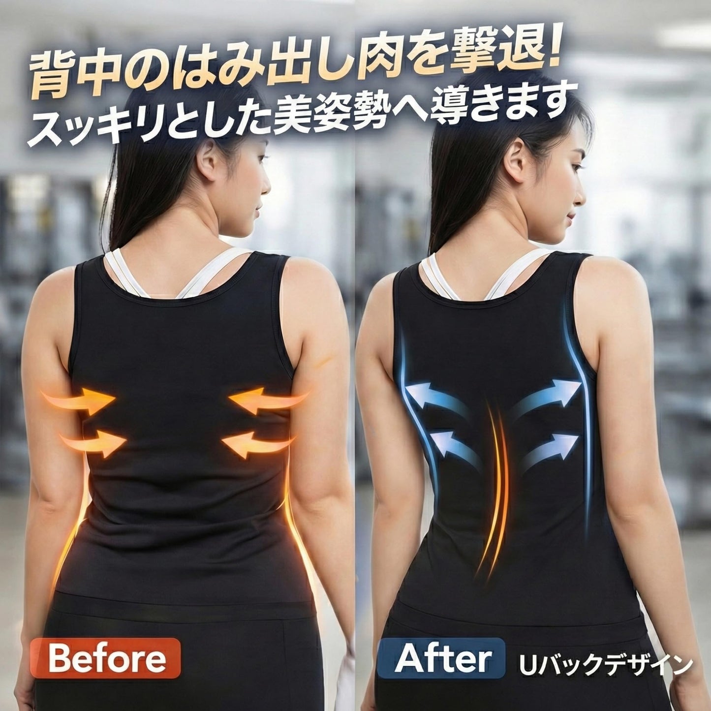[AZ-FRONT] 背中痩せ サウナスーツ 背中引き締め レディース