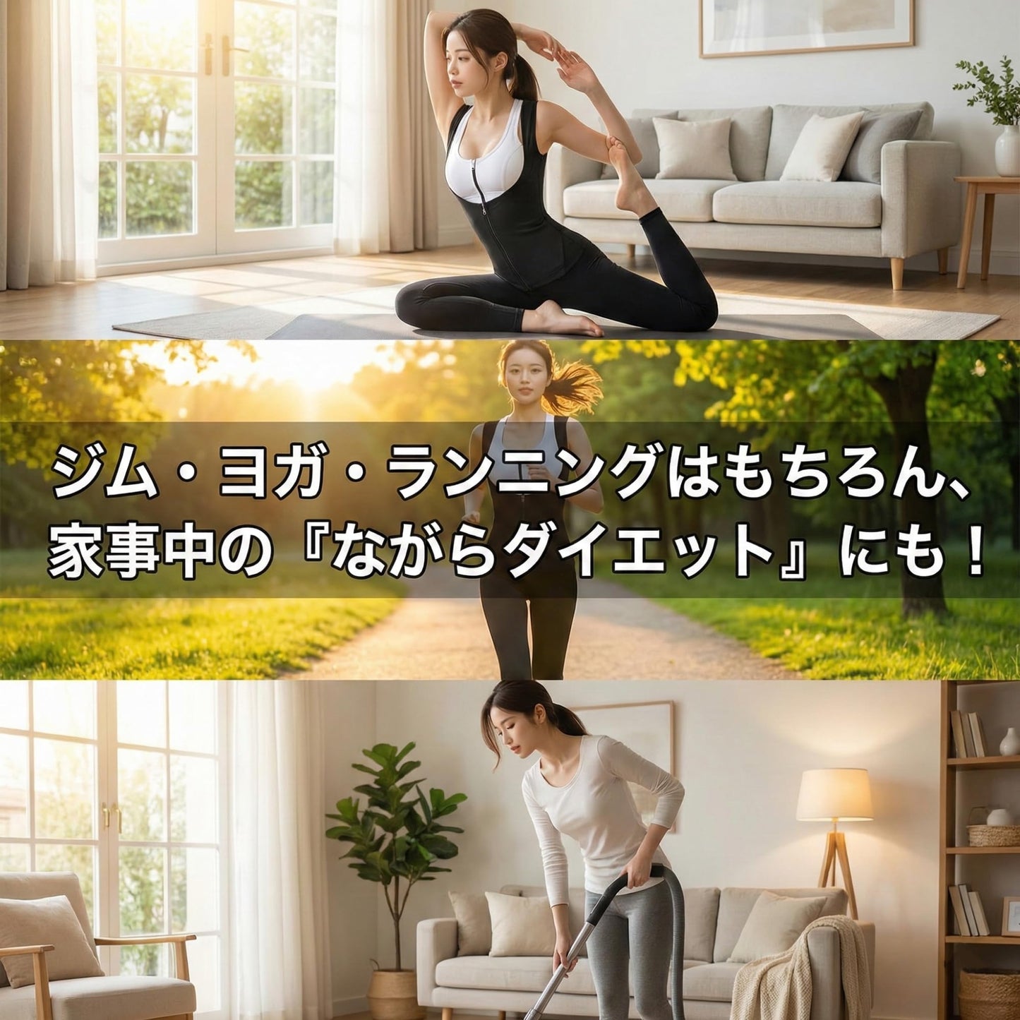 [AZ-FRONT] 背中痩せ サウナスーツ 背中引き締め レディース